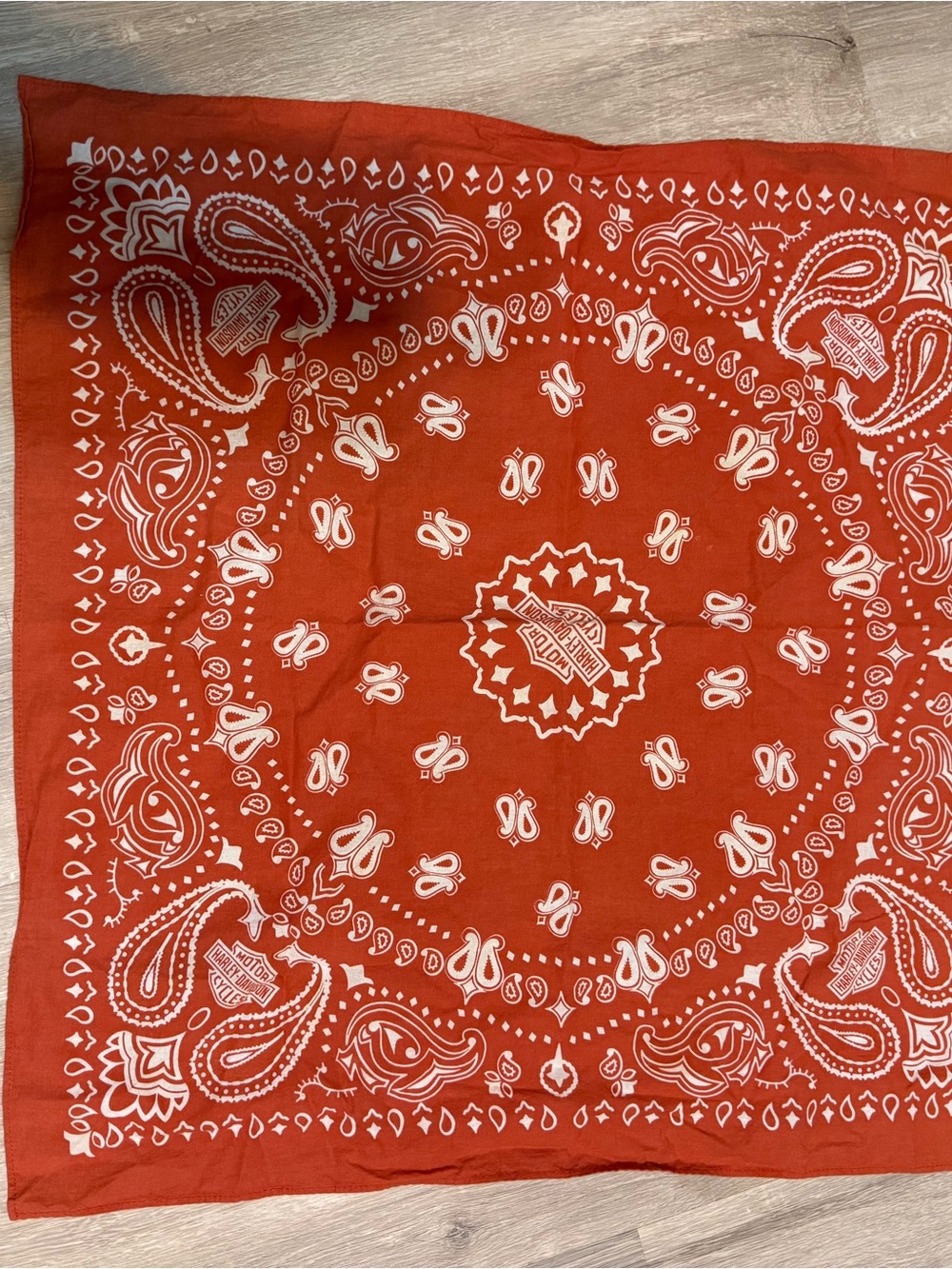 Harley-Davidson Orange and White Paisley Bandana